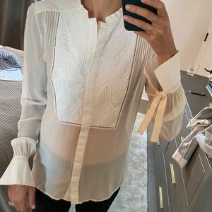 Roberto Cavalli silk embroidered blouse